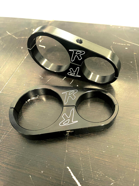 RBRC Billet Shock Canister Bar Clamp Anodized Black (SET)