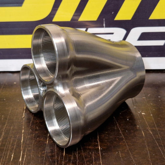 3to1 (42.4mm In /  2"sch10 Out) Billet Merge Collector