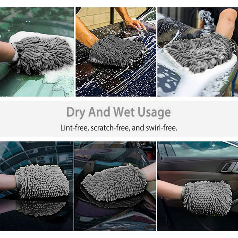Load image into Gallery viewer, WASH&amp;WHIPS Microfiber Chenille Car Cleaning Mitt - 2pk
