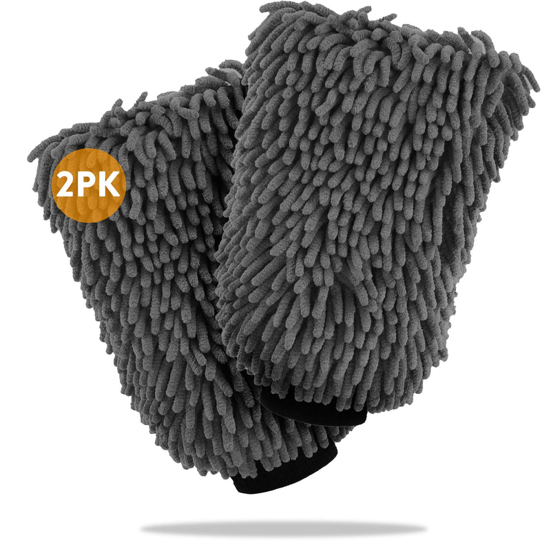 Load image into Gallery viewer, WASH&amp;WHIPS Microfiber Chenille Car Cleaning Mitt - 2pk
