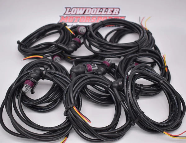 Load image into Gallery viewer, Lowdoller Motorsports 6&#39; Pre-Wired Cables with 90* Rubber Boot (10 Pack)
