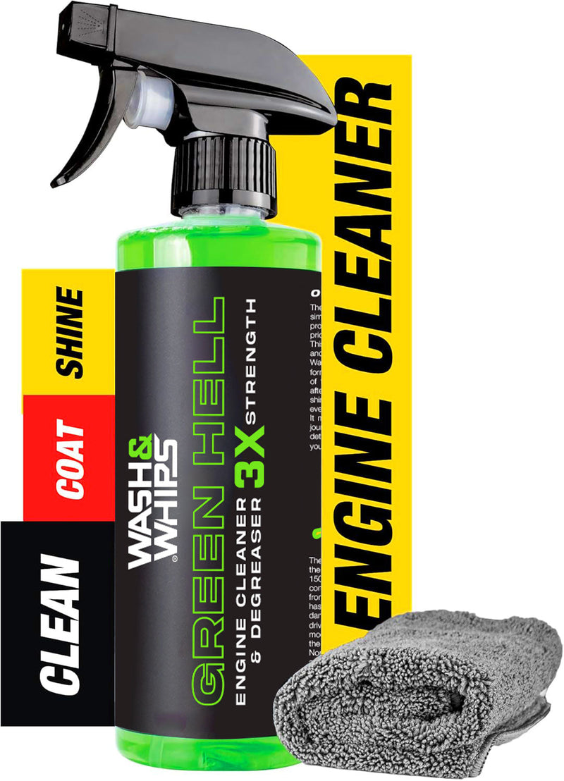 Load image into Gallery viewer, WASH&amp;WHIPS Green Hell Engine Cleaner &amp; Degreaser
