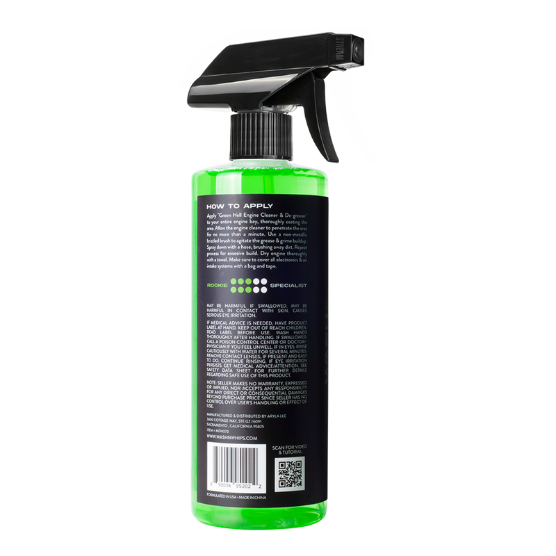 Load image into Gallery viewer, WASH&amp;WHIPS Green Hell Engine Cleaner &amp; Degreaser
