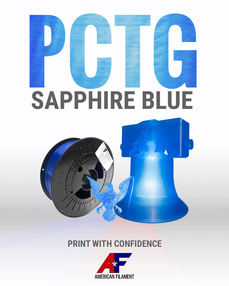 Load image into Gallery viewer, Transparent Sapphire Blue AF 1.75mm PCTG Filament Made in the USA!
