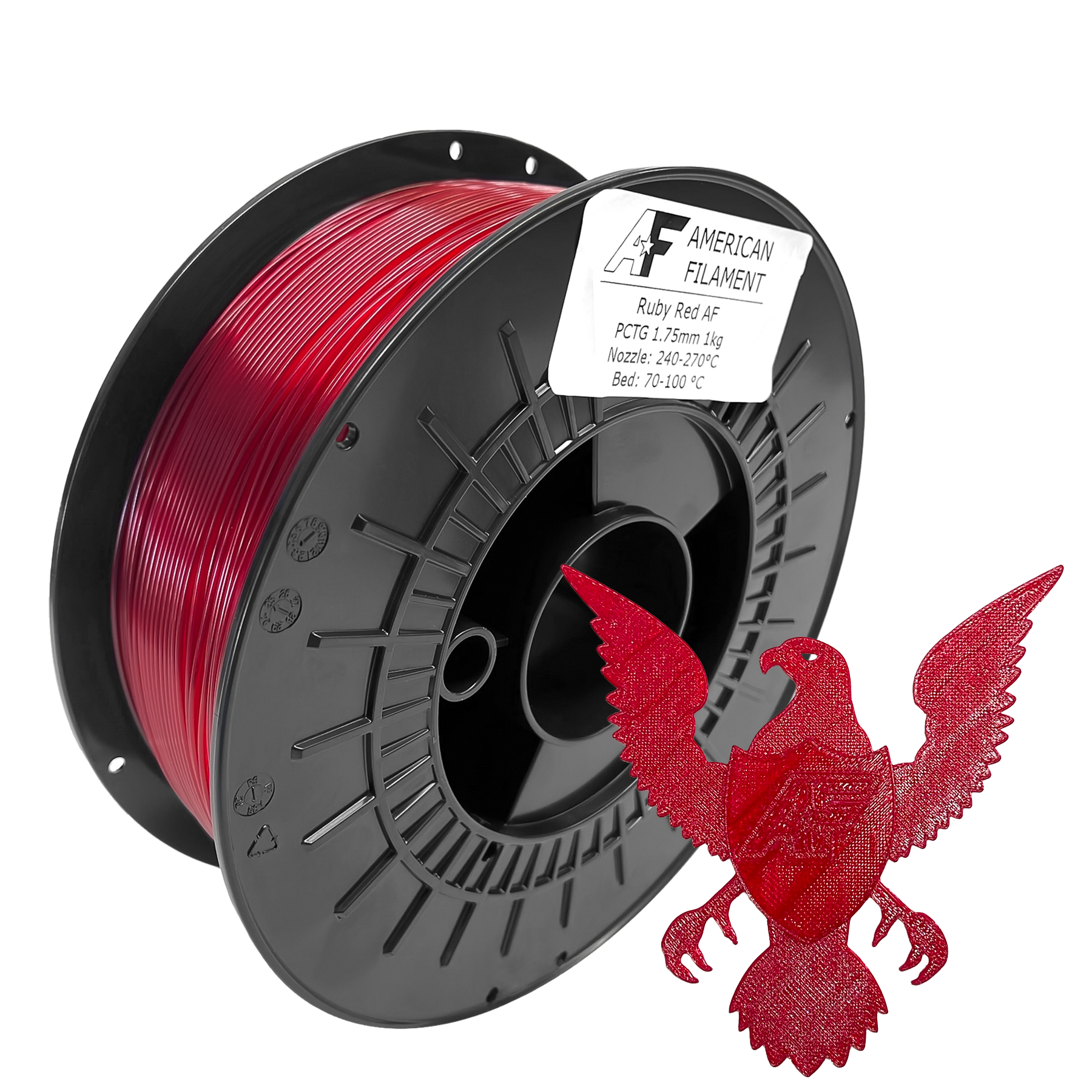 Transparent Ruby Red AF 1.75mm PCTG Filament Made in the USA! – Atlas ...