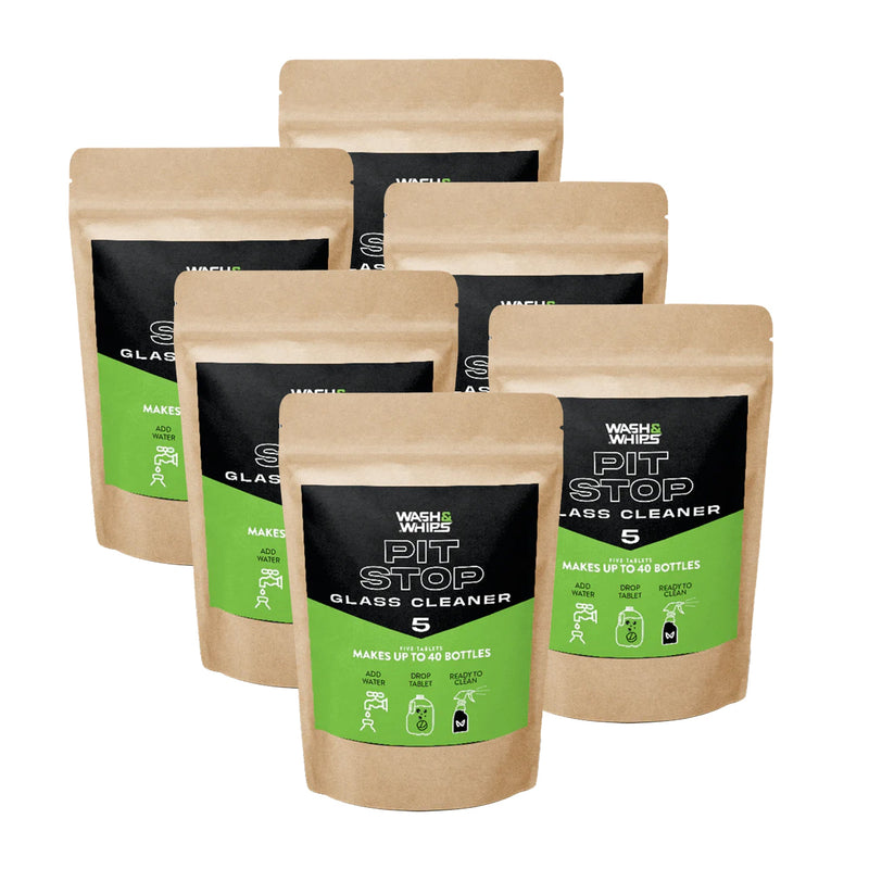 Load image into Gallery viewer, WASH&amp;WHIPS Pit Stop Glass Cleaner / All Surface Cleaner Refill Tablets (Makes 5 Gallons)
