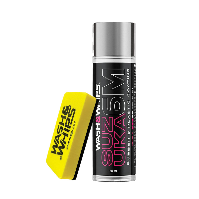 Load image into Gallery viewer, WASH&amp;WHIPS Suzuka 6M Rubber &amp; Plastic Coating for Cars, Restores and Brings Back Black - Concentrated Formula Non-Greasy, 60ml
